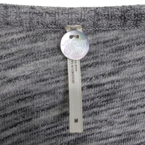 Margaret O'Leary Assymetric Trim Knit Top in Heather Gray Size Medium - Picture 4 of 5